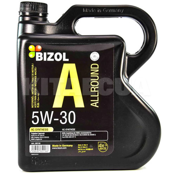 Масло моторне синтетичне 4л 5W-30 Allround BIZOL (85116)