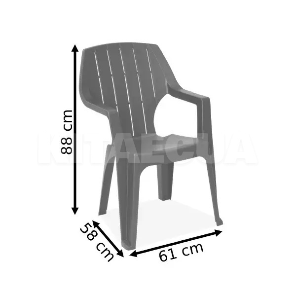 Стул садовый пластиковый Alta серый до 110 кг Bica (8003723400289) - 2