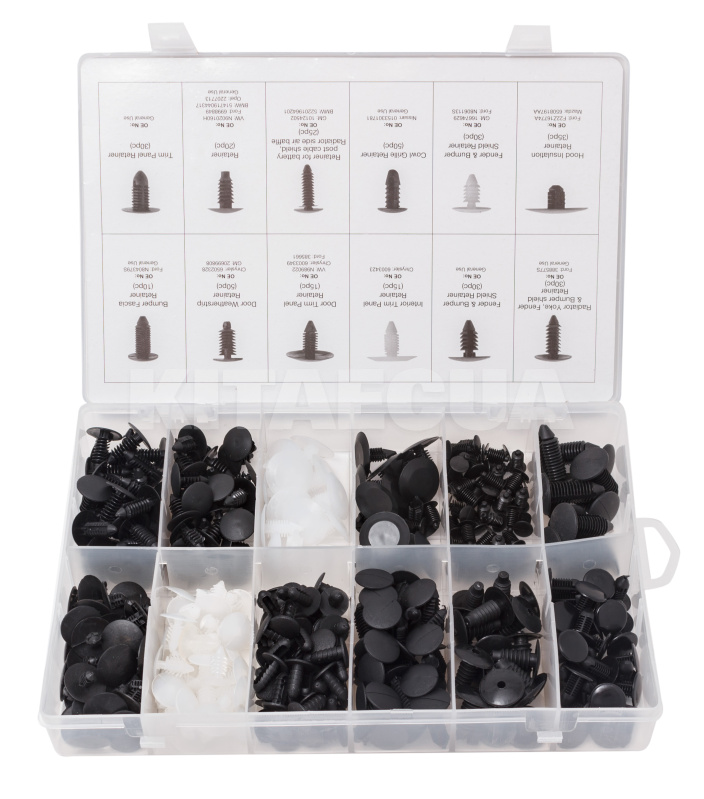 Набір пластикових кріплень універсальних 340 предметів Forsage (F-01Z0237)