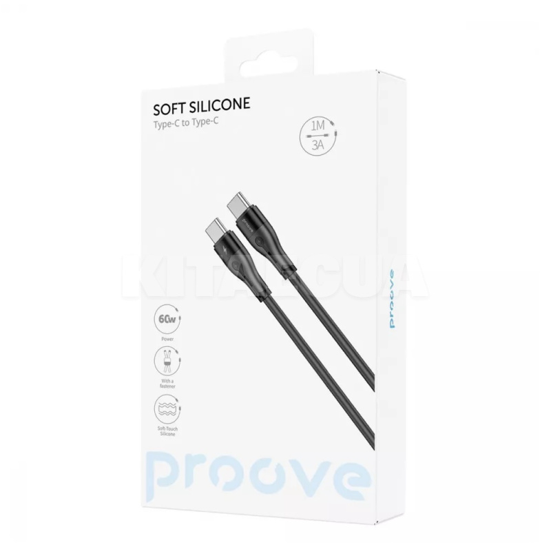 Кабель Type-C Type-C 60W 1м Soft Silicone белый PROOVE (492070003) - 4