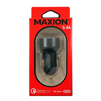Зарядное устройство 12В/24В 2 выхода (USB+Type-C) 5.4 А MAXION