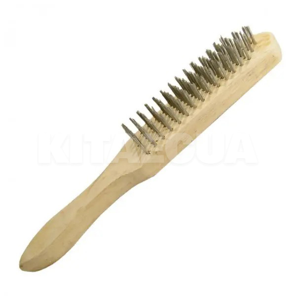 Щетка по металлу 6-рядная стальная с деревянной ручкой Intertool (BT-0004)