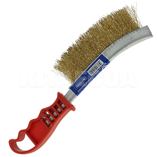 Щітка з металу 1-рядна латунна з пластиковою ручкою СТАНДАРТ (BWPH0102)