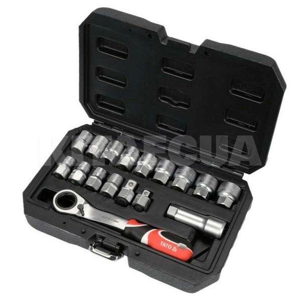 Набір торцевих головок 1/2" 3/8" 17 предметів YATO (YT-38653)