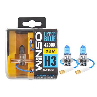 Галогенні лампи H3 55W 12V HYPER BLUE комплект Winso