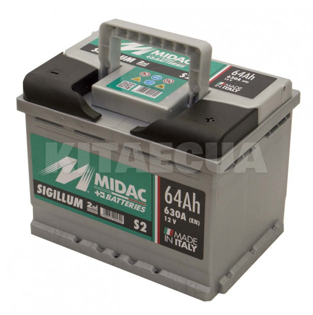 Аккумулятор 64Ач Euro (T1) 242x175x190 с обратной полярностью MIDAC (S564.059.063) - 2