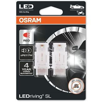 LED лампа для авто LEDriving SL W2.5x16q 1.8W red (комплект) Osram