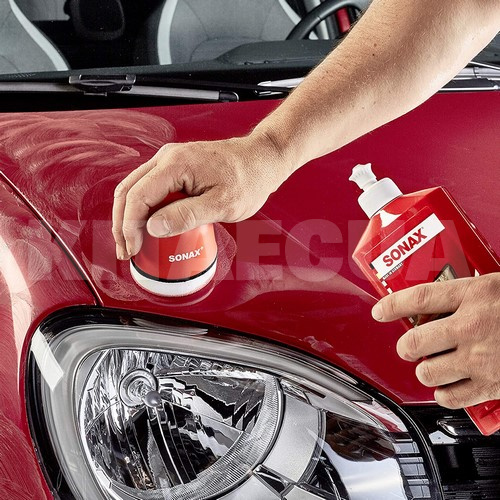 Цветной полироль c воском красный 500мл Polish&Wax Color NanoPro Sonax (296400) - 2