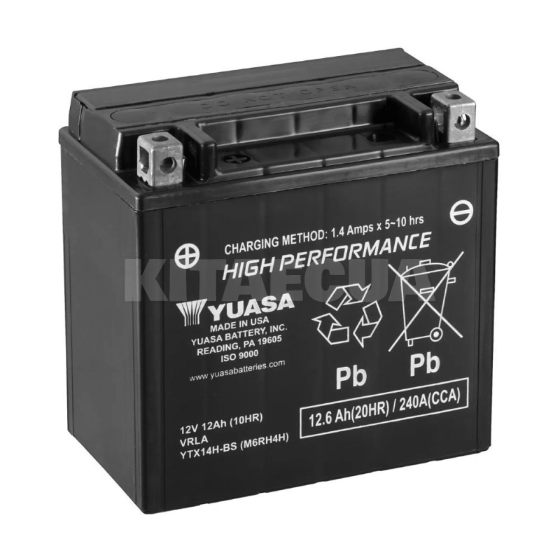 Мото аккумулятор 12.6Ач 240А "+" слева Yuasa (YTX14H-BS)