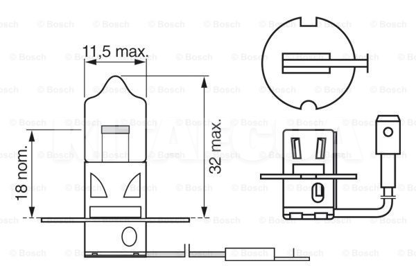 Галогенная лампа H3 12V 55W Pure Light блистер Bosch (BO 1987301006) - 2