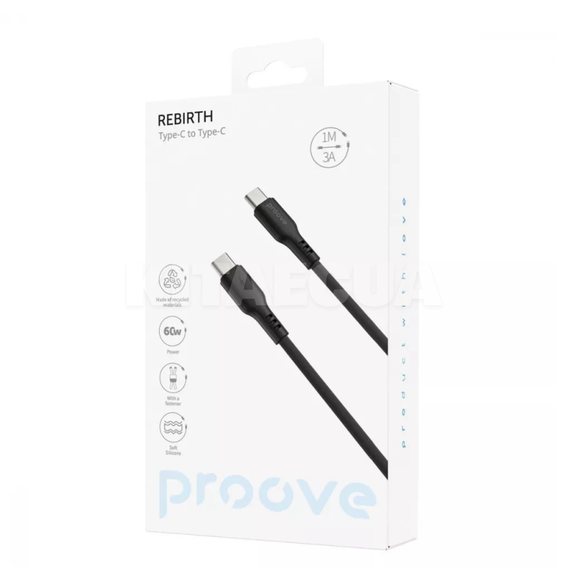Кабель Type-C Type-C 60W 1м Rebirth белый PROOVE (557680003) - 2