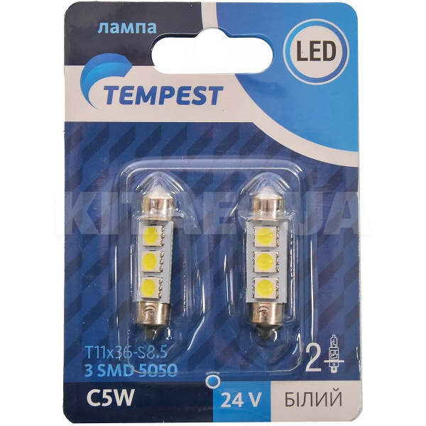 LED лампа для авто C5W (комплект) Tempest (TP-210T11-24V)