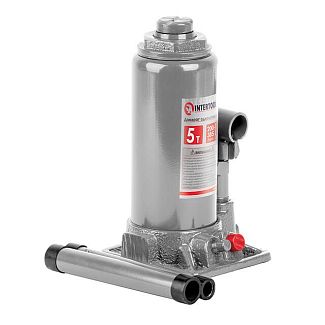 Домкрат гидравлический бутылочный до 5т 200-385 мм в пластиковом кейсе Intertool