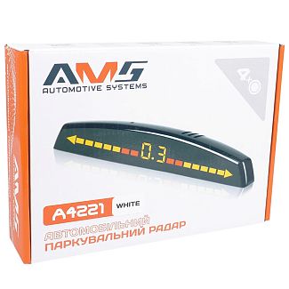 Парктроник A4221 белый на 4 датчика 22 мм AMS