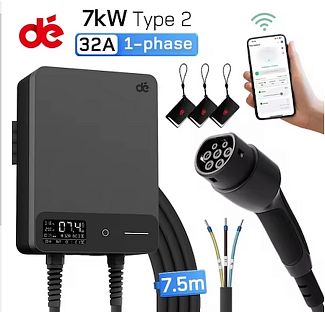 Зарядка для электромобиля Type 2 7.4 кВт 32А 1-фаза Wi-Fi Depow DEPOW