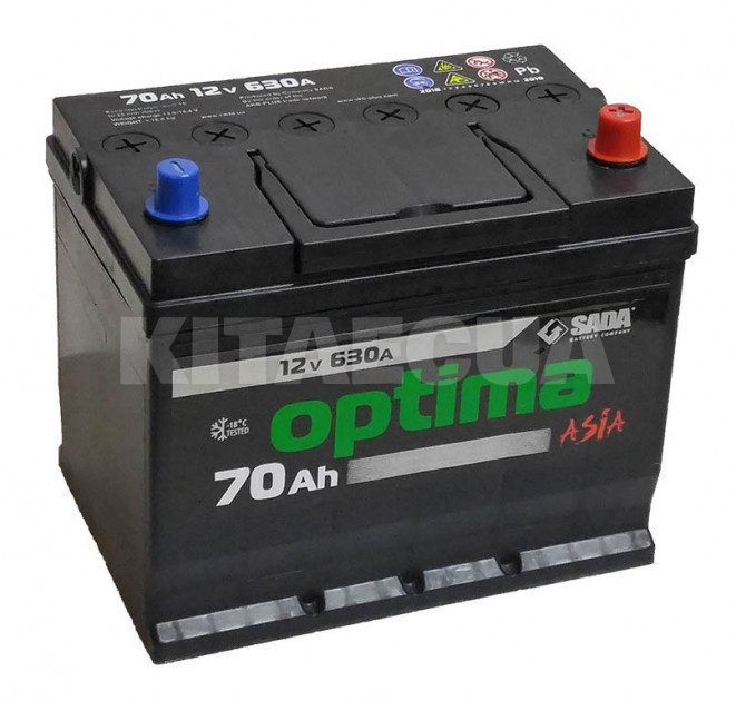 Аккумулятор 70Ач Asia (T3) 261x175x225 с обратной полярностью SADA (6СТ-70Аз Optima Asia)