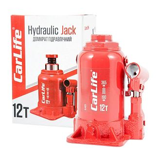 Домкрат гидравлический бутылочный 12т (190мм-365мм) CARLIFE