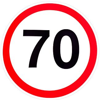 Наклейка знак "70" диам. 130 мм VITOL