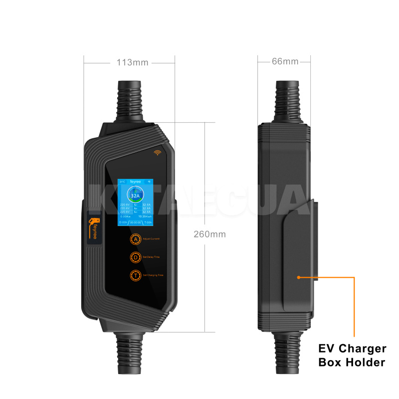 Зарядка для электромобиля 22 кВт 32A 3-фазы Type 2 (европейское авто) Hero Wi-Fi FEYREE (FY22-32-3PH-TP2-H8) - 7