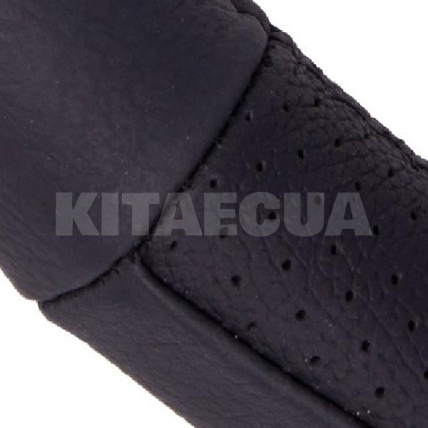 Чохол на кермо XL (41-43 см) чорний штучна шкіра з перфорацією VITOL (B 136 XL BK) - 3