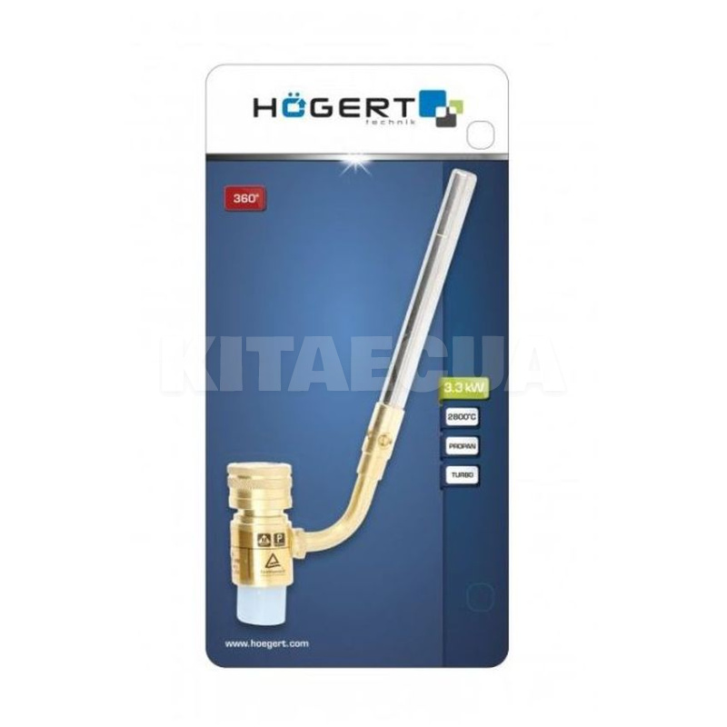 Горелка газовая пропановая MAPP с пьезоподжигом 3300 Вт HOGERT (HT2C502) - 2