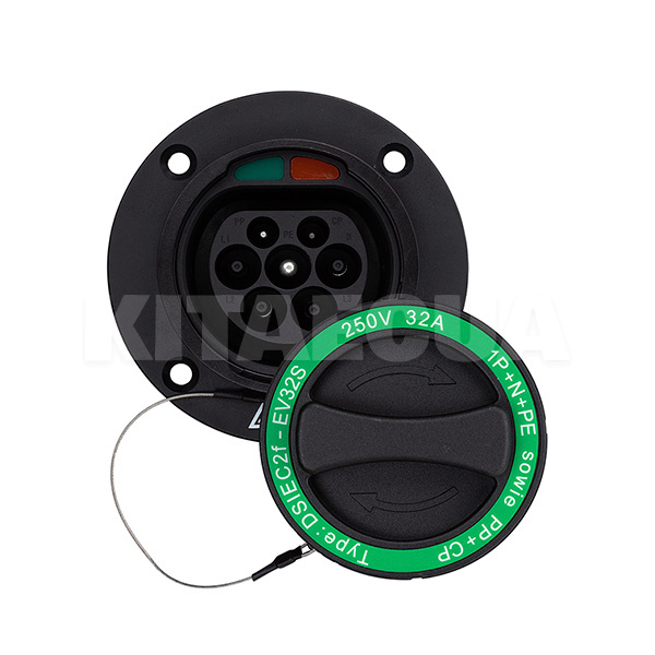 Розетка для электромобилей Type 2 Mennekes (Male) 32A HiSmart (EV200252)