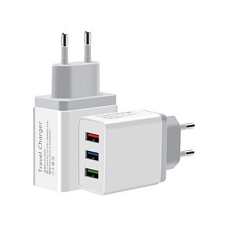 Зарядний пристрій 3 USB 3A білий WC-310 XoKo