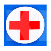 Наклейка знак "лікар" 140х140 мм VITOL (STICKER-MEDIC)