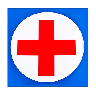 Наклейка знак "лікар" 140х140 мм VITOL