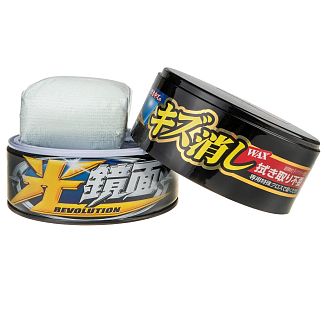 Воск-антицарапин твердый для темных автомобилей New Scratch Clear Wax "Mirror Finish" Dark & Black 2 SOFT99