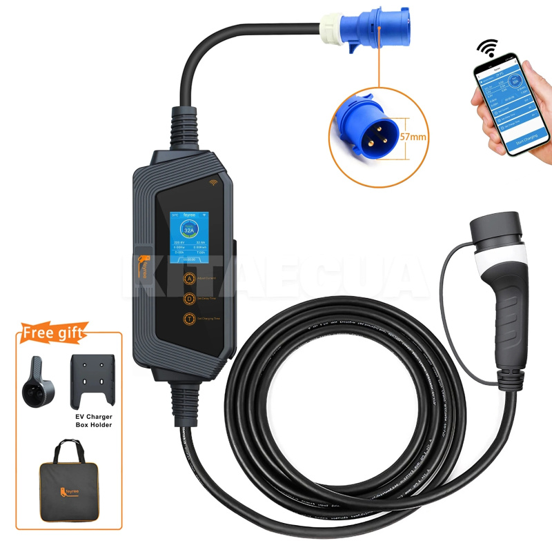 Зарядка для электромобиля Type 2 7.4 кВт 32А 1-фаза Wi-Fi Hero FEYREE (FY7-32-1PH-TP2-H8)