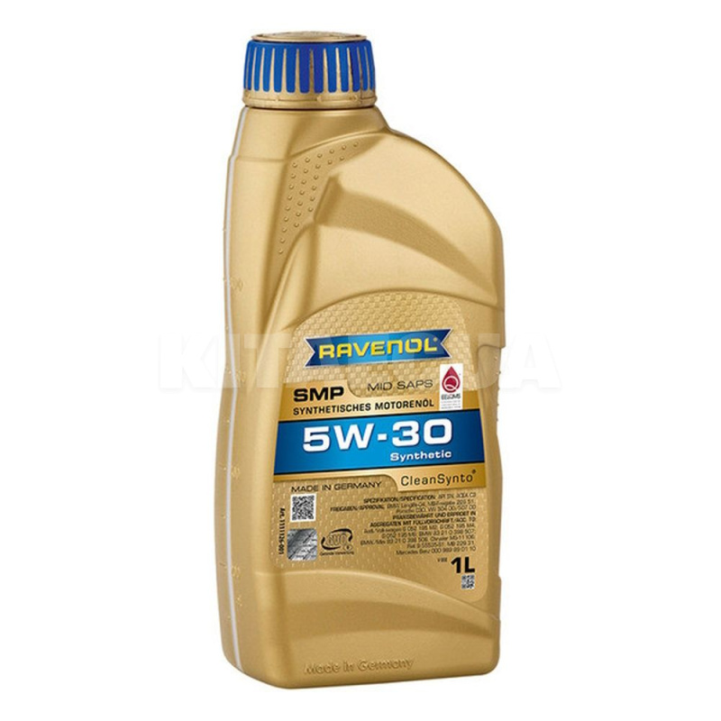 Масло моторне синтетичне 1л 5w-30 smp RAVENOL (RAV SMP 504/507 5W30)