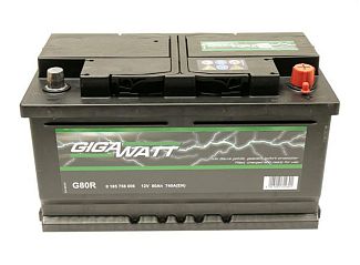 Аккумулятор автомобильный 80Ач 740А "+" справа GIGAWATT