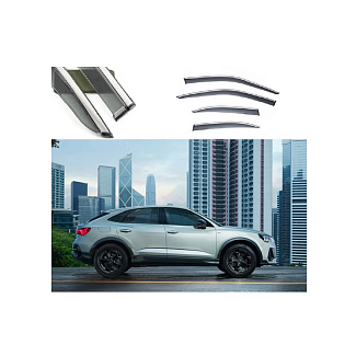 Дефлекторы окон (ветровики) молдинг из нержавеющей стали 3D на Audi Q3 Sportback (2020-н.в) 4 шт. FLY