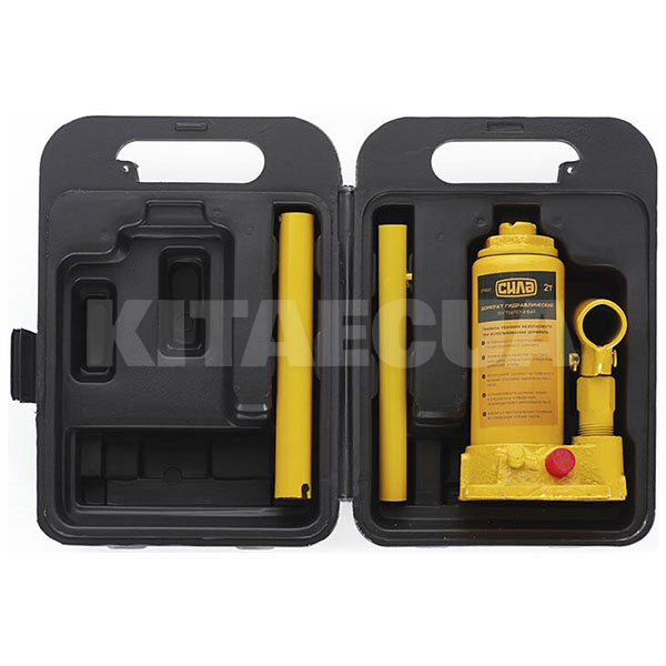 Домкрат гидравлический бутылочный 2т (158мм-308мм) пластиковый кейс СИЛА (271022) - 2