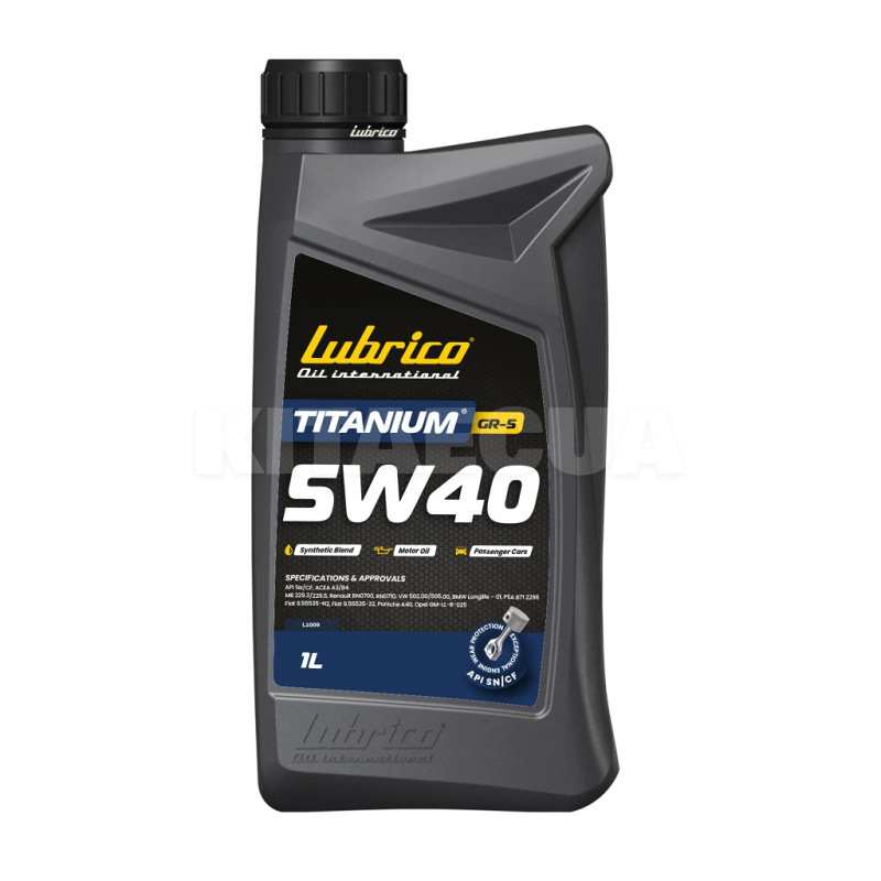 Масло моторное синтетическое 1л 5W-40 TITANIUM GR-5 LUBRICO (L-1009-10100010)