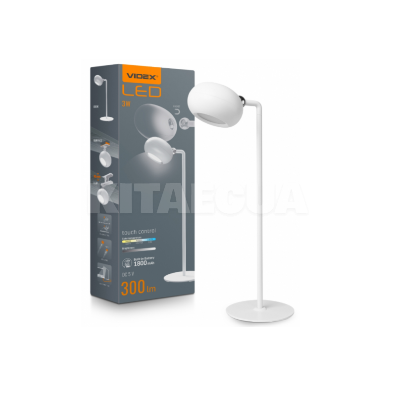 LED настільна лампа з акумулятором VIDEX (VL-TF16W)