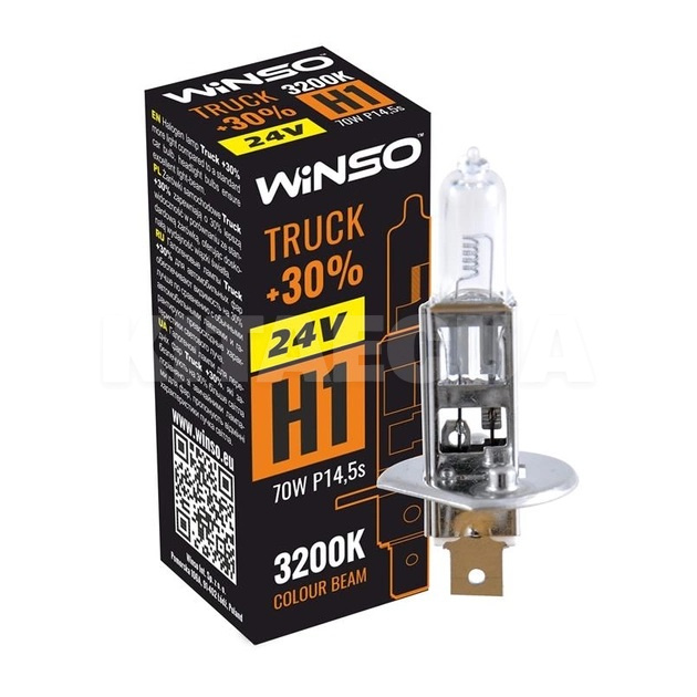 Галогенна лампа H1 70W 24V Truck +30% Winso (724100)