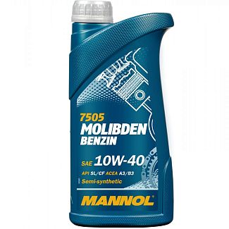 Масло моторное полусинтетическое 1л 10W-40 Molibden Mannol