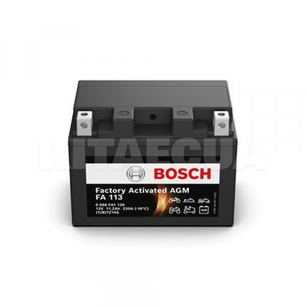 Мото аккумулятор FA 113 11.2Ач 220А "+" слева BOSCH (0 986 FA1 130)
