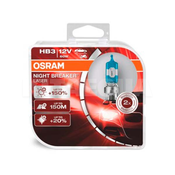 Галогенні лампи HB3 60W 12V Night Breaker +150% комплект Osram (9005NLHCB)