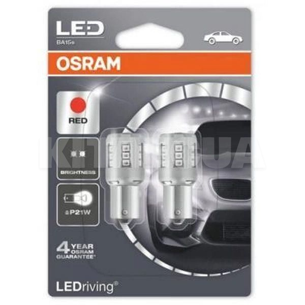LED лампа для авто LEDriving P21W 2W red (комплект) Osram (OS 7456 R-02B)