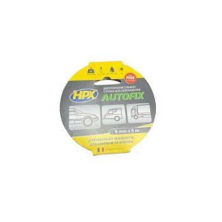 Двустороння лента для молдингов ветровиков 5 м х 9 мм черная Autofix HPX