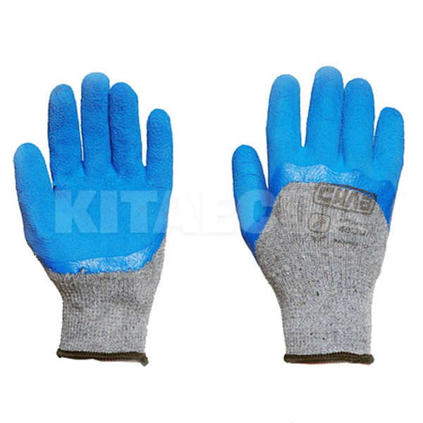 Перчатки рабочие латексные серо-синие 10" СИЛА (481217)