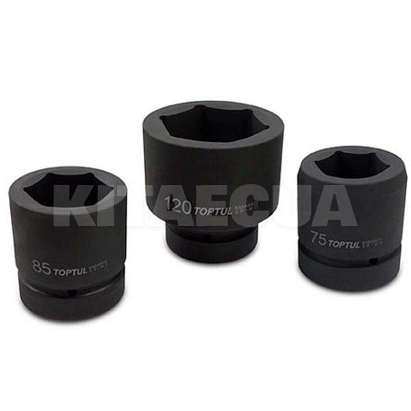 Головка торцевая ударная 6-гранная 80 мм 2-1/2" 140 мм TOPTUL (KABA8080)