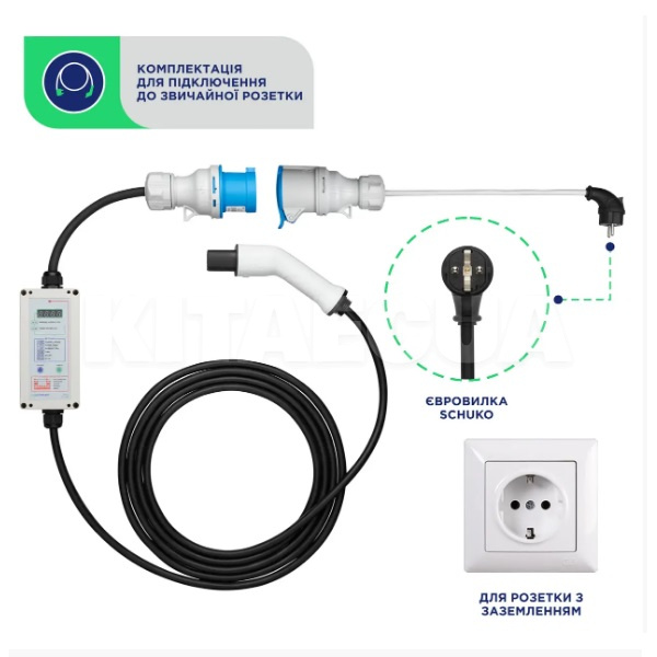Зарядка для электромобиля 7.4 кВт 32А 1-фаза Type Tesla UACHARGER (СHS-PR120741HL-21)