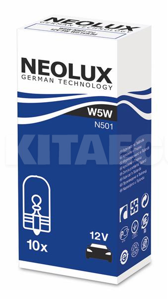 Лампа розжарювання 12V 5W W2.1x9.5d Standard NEOLUX (NE N501) - 2