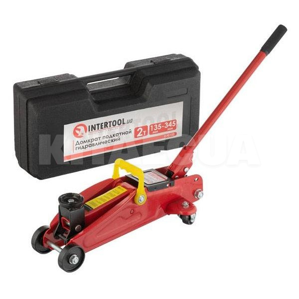 Домкрат гидравлический подкатной до 2 т (135мм-345мм) в кейсе Intertool (GT0103)
