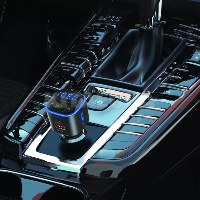 автомобільний зарядний пристрій 36W 2USB+Type-C FM Launcher Luxor PROOVE (555630001) - 3