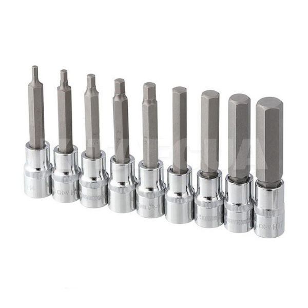 Набір HEX біт S2 1/2" 4-17,100мм Intertool (ET-8406) - 2